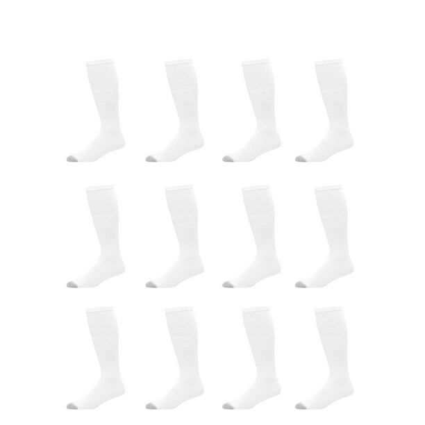 Pack of 12 Hanes Men's FreshIQ Over The Calf Tube Socks White 